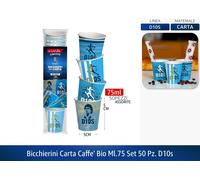BICCHIERI CARTA CAFFE' BIO NAPOLI 75/180/250ml