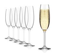 Bicchieri champagne set da 6 pz - Flute vetro da 220 ml per champagne - Coppa champagne lavabile in lavastoviglie - Eleganti bicchieri prosecco