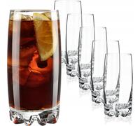 Bicchieri d'acqua Kadax, set de 6, bicchieri da bere, bicchieri di succo di vetro, bicchieri robusti per acqua, succo, giardino, festa, bevande, birra, (Nadia, 365 ml)