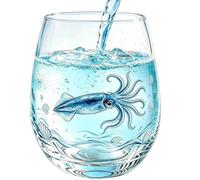 Bicchieri da Bere in 350ml Vetreria Trasparente con Animali Marini per