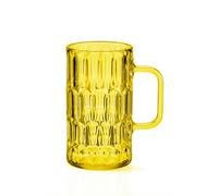 BICCHIERI Da Birra VANITY in Cristallo Acrilico Bio-based confezione Diametro Ø 12xh 15 cm-590 ML BPA FREE colore Giallo Zafferano giallo