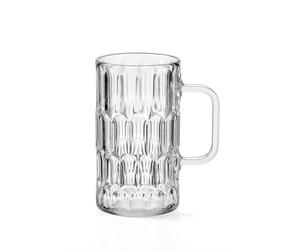 BICCHIERI Da Birra VANITY in Cristallo Acrilico Bio-based confezione Diametro Ø 12xh 15 cm-590 ML BPA FREE colore trasparente trasparente