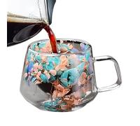 Bicchieri da caffè a doppia parete - tazze da caffè in a doppia parete, isolate resistenti al calore, tazze in borosilicato resistente al calore, tazze pieganti, alte temperature