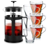 Bicchieri da caffè e tè con infusore a pistone da 250 ml / 1 l, 7 pezzi.