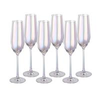 Bicchieri da Champagne Arcobaleno Cristallo Rosso Vino Vetro colorato Vetro Champagne Occhiali Luce Luxury Goblet 6 Pack, Ideale for Bar a casa, Occasioni Speciali. Flute da Champagne