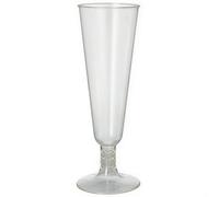 Bicchieri da champagne in PLA da 100 ml, 5,5 x 16 cm, 6 pezzi.