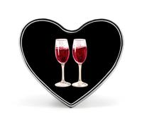 Bicchieri da champagne, vino rosso, spilla carina, spilla a forma di cuore, spille da bavero, gioielli, decorazione per vestiti, cappello, borsa