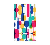 Bicchieri da cocktail e bottiglie di vino stampa bandiera decorativa per esterni per tutte le stagioni modello su un solo lato cortile portico patio