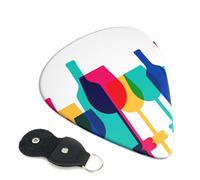 Bicchieri da cocktail e bottiglie di vino stampati plettri per chitarra 6 pezzi plettro chitarra acustica elettrica plettro per basso chitarre acustiche elettriche ukulele sottile medio spessore set