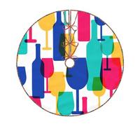 Bicchieri da cocktail e bottiglie per albero di Natale, decorazione classica per albero di Natale, decorazioni per la festa di Capodanno