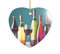 Bicchieri da cocktail e vino senza bottiglia di Natale decorazione natalizia ciondolo acrilico, un ornamento di nozze e decorazione natalizia per sposi