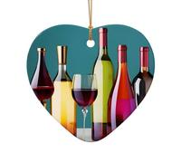 Bicchieri da cocktail e vino senza bottiglia di Natale ornamenti in ceramica decorazione per camera casa, regali, fattoria albero di Natale Haning