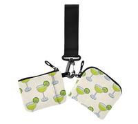 Bicchieri da cocktail Limone Portafogli da donna Custodie per carte d'identità portatili sottili con tasca con cerniera per le donne 2 pezzi, Bicchiere da cocktail limone, 1 size, Casual