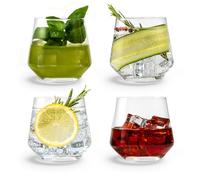 Bicchieri da gin tonic - Set regalo da 4 | 400 ml | Set di bicchieri per Gin Tonic | In scatola regalo con ricette per cocktail | Per cubetti di ghiaccio grandi | Regal per uomini e donne