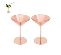 Bicchieri da Martini in Metallo da 2 Pezzi, Bicchieri da Martini in Acciaio Inox Bicchieri da Cocktail Calici da Martini in Oro Rosa Bicchieri da Bere Cristalleria