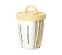 Bicchieri da picnic per colazione, insalata, frutta, asporto, con silicone di plastica, adatti per esterni e cucina, proteggono dalle tossine nocive (giallo)