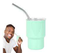 Bicchieri da shot da 3 once con cannuccia, piccole tazze con paglia | Bottiglie in acciaio per fantasmi, tè, whisky e