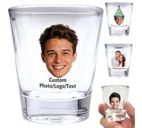 Bicchieri da shot personalizzati Bulk Testo fotografico personalizzato 5 once Divertente bicchiere da whisky regalo unico per matrimonio, compleanno, laurea, addio al celibato