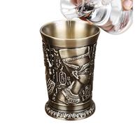 Bicchieri da succhietto piccoli, in lega di zinco, 30 ml, utensile per bevande egiziane vintage, bicchiere da birra per succhietti, per tequila, whisky, Natale, famiglia, amici, feste, casa, vacanze