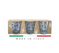 BICCHIERI DA TAVOLA BICCHIERE ACQUA VINO BEVANDE CALDE FREDDE FIORI BLU 36 CL