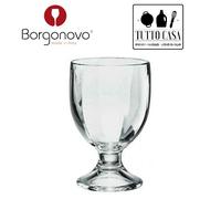BICCHIERI DA TAVOLA BICCHIERE CON CALICE IN VETRO ACQUA VINO 245CC BORGONOVO MUG