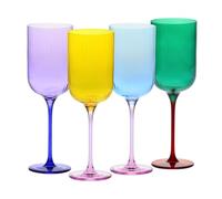 Bicchieri da vino 350 ml - set da 4 pezzi - Collezione Aurora - Viola-Blu scuro - Realizzati a mano e colorati - Vetro di cristallo - Eleganti e moderni - Ideali come regalo