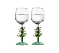 Bicchieri da Vino A Tema Natalizio Bicchieri da Vino in Cristallo Bicchieri da Champagne Regalo di Natale - Set di 2 (B)
