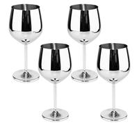 Bicchieri da vino, bicchiere di vino in acciaio inossidabile 4pcs da 500 ml di vetro senza gambo a forma di U Rusty a prova di ruggine Elegante moderna tazza di metallo portatile moderna con steli pe