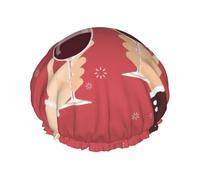 Bicchieri da vino da tostatura per San Valentino, multi-scena e multiuso, cuffia da doccia a doppio strato impermeabile e cuffia da cucina, adatta per adulti, bambini e uomini e donne.