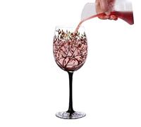 Bicchieri da vino decorativi: design a tazza artistico, set di bicchieri fatti a mano | Bicchieri stagionali degli alberi dipinti per cocktail, vino rosso con stile elegante per tavolo da pranzo