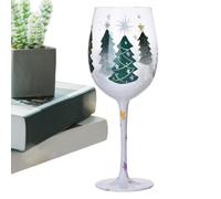 Bicchieri da vino di Natale, bicchieri da vino di Natale | Bicchieri di Natale con tronco da vino rosso - Decorazione di vetro di Natale divertente centrotavola per succo di vino e champagne