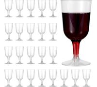 Bicchieri da vino in plastica, 20 pezzi, riutilizzabili per campeggio, matrimoni, compleanni, feste, picnic