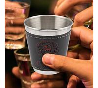 Bicchieri da Vino Portatili in Acciaio Inossidabile, Set di 4 per Picnic da Viaggio, Mini Bicchieri da Vino Rivestiti in Pelle per tè, caffè, Bevande Calde, Bicchieri da Vino