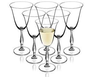 Bicchieri da vino realizzati in vetro di cristallo, set 6er, 250 ml, alta qualità, bacio di vino con gambo alto, per casa, festa, eleganti bicchieri di vino bianco, bellissimi bicchieri di vino rosso