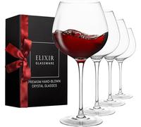 Bicchieri da vino rosso, grandi bicchieri da vino soffiati a mano, set di 4 bicchieri da vino a stelo lungo con cristallo di alta qualità
