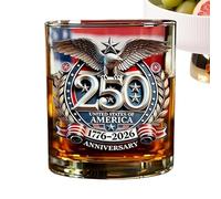 Bicchieri da Whiskey,Vetreria commemorativa americana del 250° compleanno con e bandiera | Bicchieri da Liquore US Bottiglia Whiskey | Per vino Cocktail Alcool Bevanda Casa Cucina Ristorante Festa del