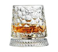 Bicchieri da Whisky cristalleria trasparente con base girevole a 360 gradi