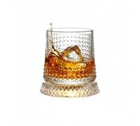 Bicchieri da whisky rotanti a 360°, con sottobicchieri luminosi a LED, bicchieri trasparenti rotanti per scotch e bourbon, bicchieri da cocktail per casa, bar, feste, regalo per gli amanti del whisky