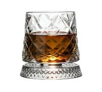 Bicchieri da whisky rotanti con sottobicchiere, eleganti e vecchio stile | Bicchiere da degustazione per whisky, per uomini, papà, nonno, marito, figlio, famiglia