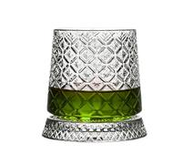 Bicchieri da whisky rotanti - girevole vecchio stile con sottobicchiere | Bicchiere da degustazione whisky bourbon - per uomini, papà, nonno, marito, figlio, famiglia
