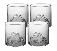 Bicchieri da whisky, vetro di cristallo di montagna per bere, bicchieri alla moda per cocktail, whisky scozzese, cognac, bourbon, 300mL (4pcs)