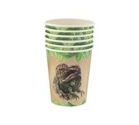 Bicchieri di carta a tema dinosauri 250 ml, 6 pz