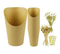 Bicchieri di carta per antipasti con stuzzicadenti da cocktail, bicchieri di carta per salumi, 350 ml, per , cialde, spiedini di frutta, patatine, popcorn