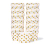 Bicchieri di carta per gelato - 50 ciotole da dessert usa e getta da 255,1 g per cibi caldi o freddi, forniture per feste da 255 ml, tazze per gelato, yogurt congelato, zuppe, pois in lamina d'oro