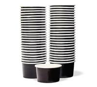 Bicchieri di carta per gelato - Ciotole usa e getta da dessert per cibi caldi o freddi, 5 once per feste, caramelle, yogurt congelato, zuppa, nero