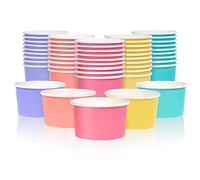 Bicchieri di carta per gelato, confezione da 50 pezzi, usa e getta, da 155,9 g, 5 colori pastello