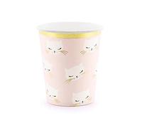 Bicchieri di carta usa e getta, set da 6 pezzi, 200 ml, bicchieri usa e getta, in cartone, per compleanno, ragazze, bicchieri, in carta