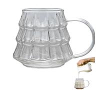 Bicchieri di di Natale trasparenti 350ml maniglia Drinkware | Bicchieri da tè con albero di Natale per succhi di frutta, latte, bevande, caffè, cocktail, vino, whisky, feste, cene