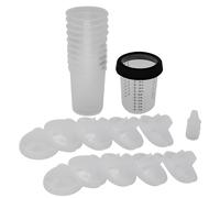 Bicchieri di miscelazione di vernice con coperchi, 400 ml, taglio rigido per miscelazione con anello di tenuta e 5 tappi, 10 rivestimenti, 10 coperchi, materiale di verniciatura auto per uso