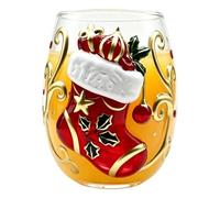 Bicchieri di Natale senza stelo decorativo stagionale per vino | Tazza artistica in vetro 3D per cucina, riunioni di famiglia, bar, sala da pranzo, fotografia, tè, acqua, bibita